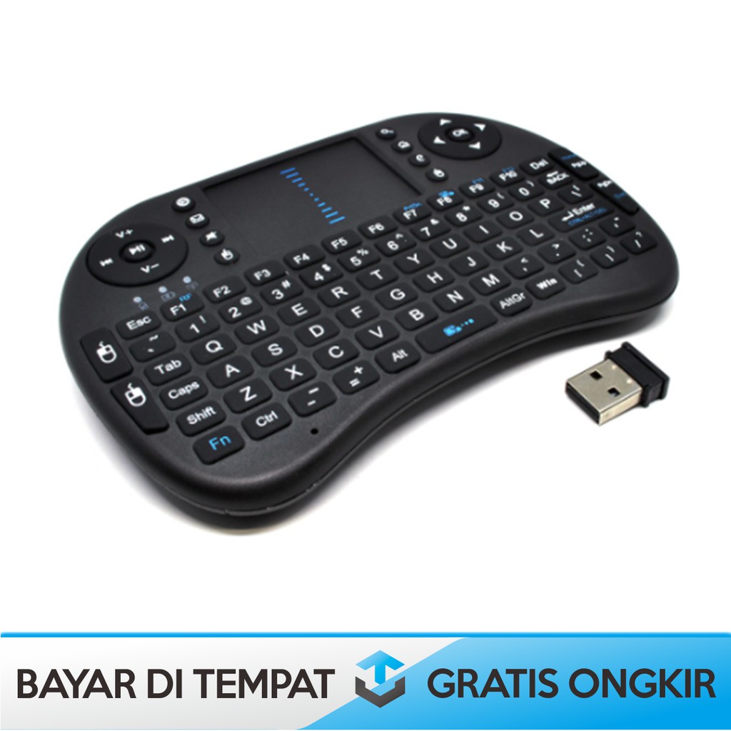 KEYBOARD MINI WIRELESS i8 2.4GHz DENGAN TOUCH PAD DAN FUNGSI MOUSE - TAFFWARE MINI KEYBOARD WIRELESS