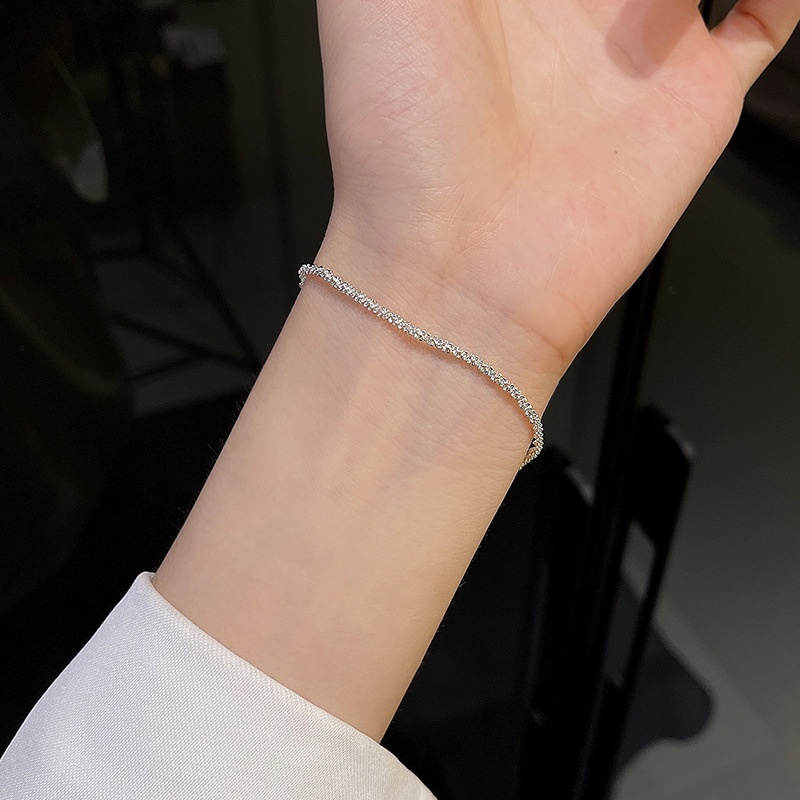 Gelang Tangan Silver Simple Mewah Untuk Wanita