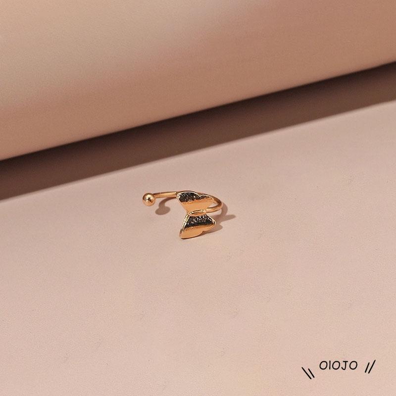 Set Anting Klip Bentuk U Desain Kupu-Kupu Aksen Berlian Untuk Aksesoris