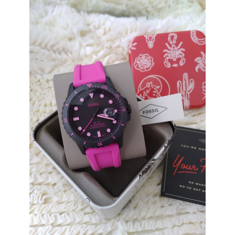 Jam Fossil Rubber pink