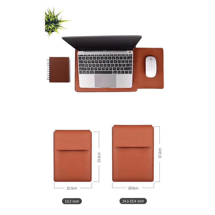 Leather Sleeve Pouch Macbook/ Laptop Universal Sarung Pelindung Laptop