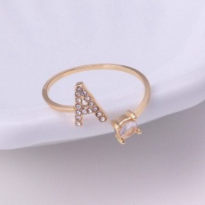 CINCIN INISIAL GOLD CINCIN ALFABET A-Z CINCIN FASHION WANITA