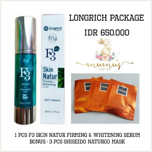 PAKET F3 SKIN NATUR FIRMING & WHITENING SERUM (Paket Serum F3 Longrich / Paket Serum F3)