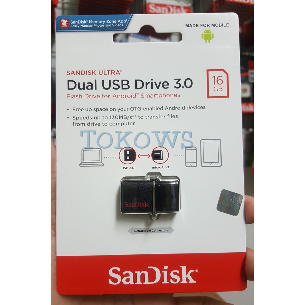 Sandisk Flash Disk Cruzer Blade 16 Gb Gratis Otg Adapter 