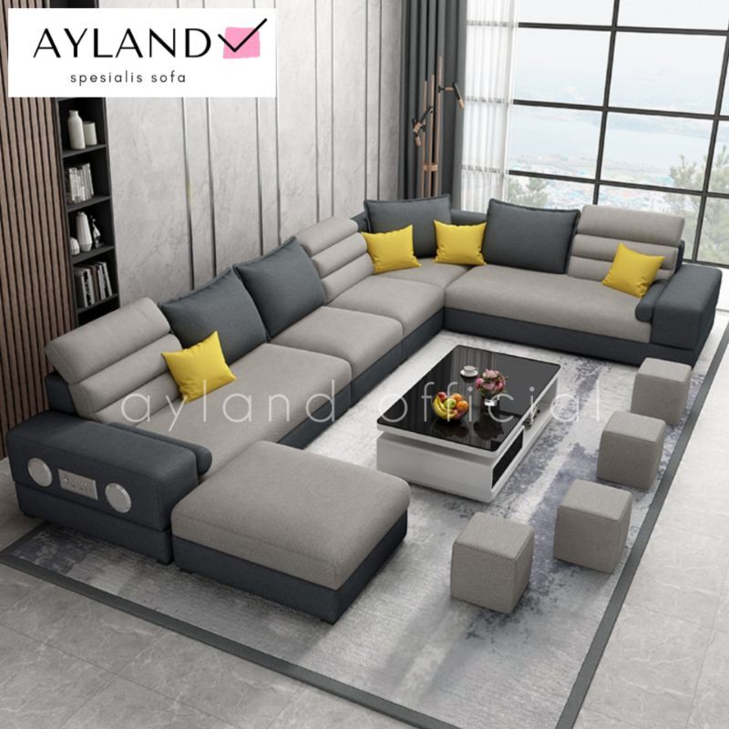 Sopa Minimalis Kursi Ruang Tamu Keluarga Leter U