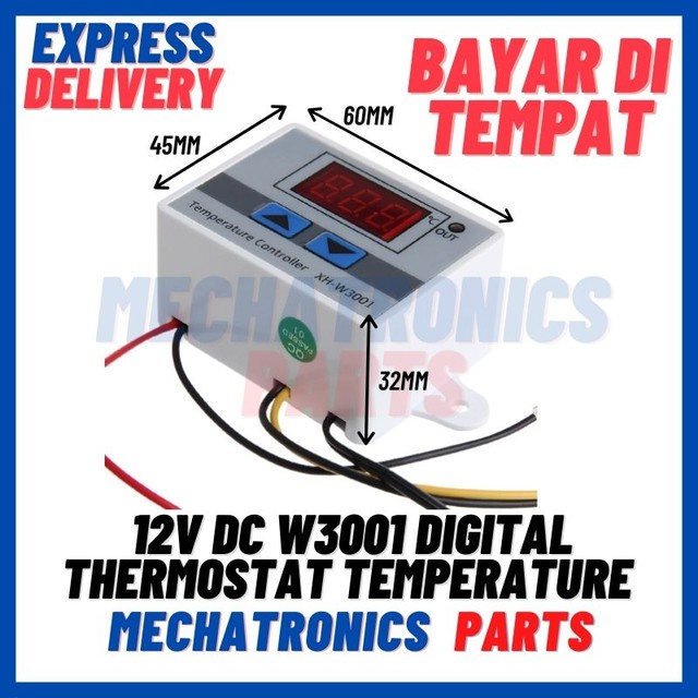 [MDL-9050] 12V DC W3001 DIGITAL THERMOSTAT TEMPERATURE HEATING CONTROLLER DISPLAY FOR INCUBATOR