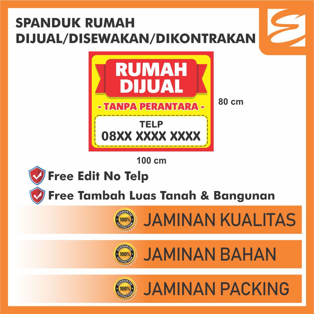 Spanduk Rumah Dijual / Disewakan / Dikontrakan | Shopee Indonesia