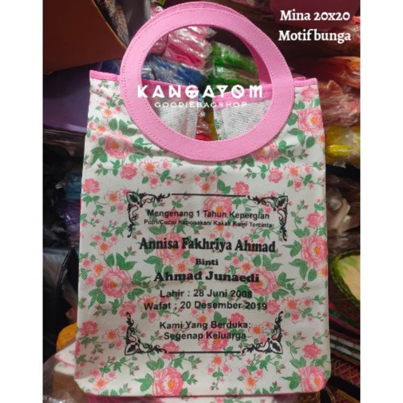 Tas Nasi box  - Goodiebag nasi box - tas berkat 22x22 - tas spunbond