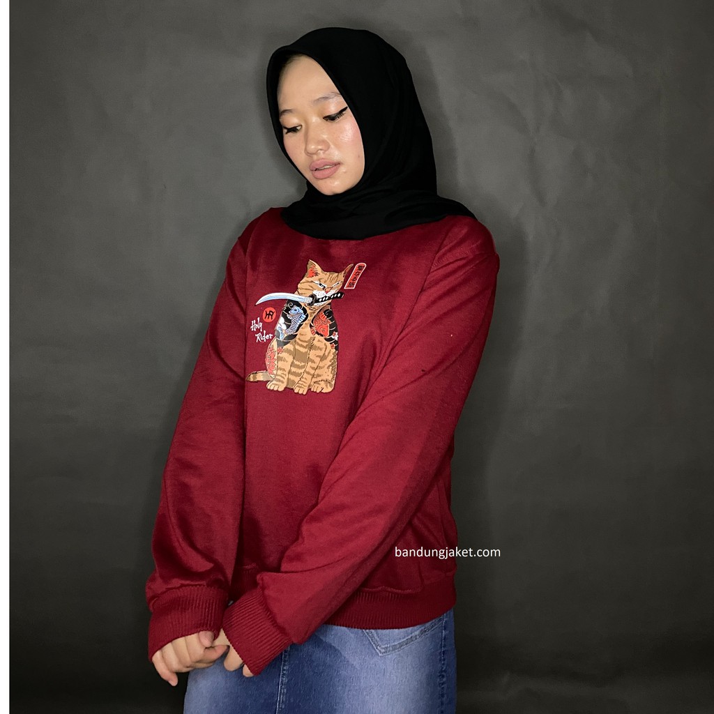 Cat Sweatshirt Holyrider // Sweater Crawneck Pria dan Wanita