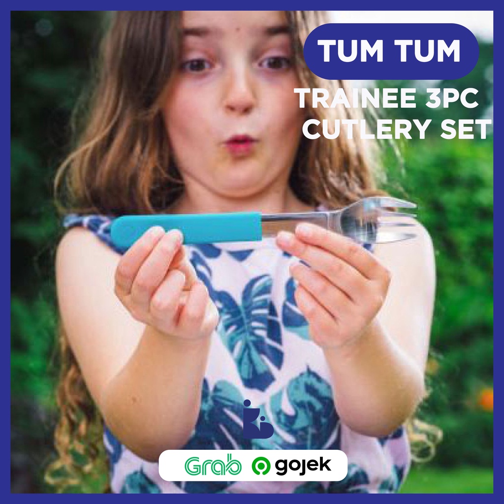 Tum Tum Trainee 3pc Cutlery Set | Sendok Makan Anak | Perlengkapan Makan