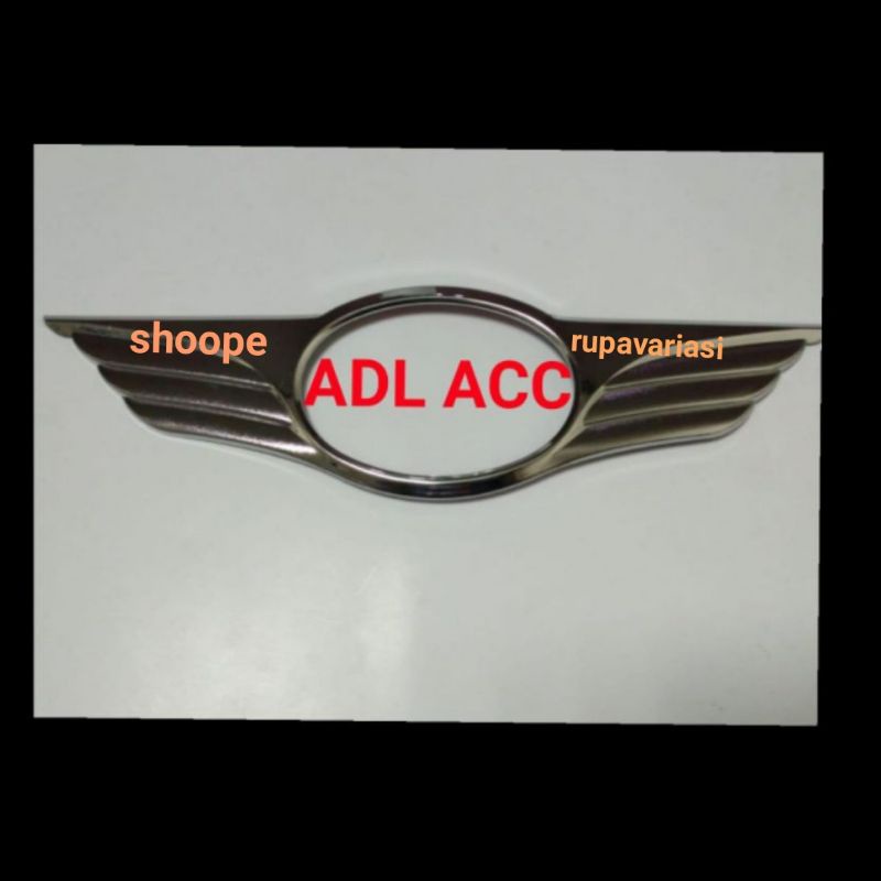 Ring logo LAMBANG depan TOYOTA AGYA / DAIHATSU AYLA / wigo chrome CROME TEMPEL MODEL SAYAP WING