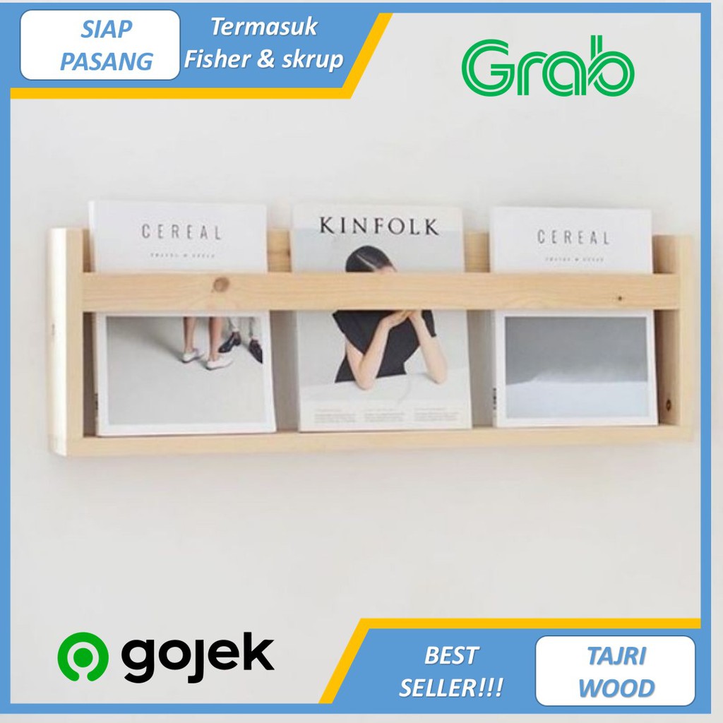 RAK BUKU DINDING MINIMALIS / RAK BUKU GANTUNG Kayu Mini Tempel Gantung / RAK KOSMETIK