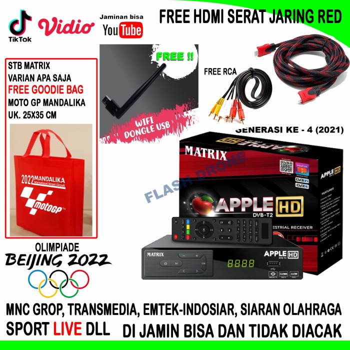 SET TOP BOX + DONGLE WIFI + HDMI - MATRIX TV DIGITAL YOUTUBE IPTV DLL