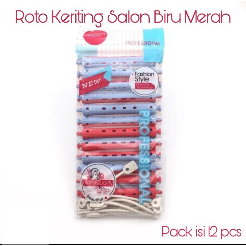 Roto Keriting Rambut Salon pack isi 12 pcs ukuran 1.1 / 1.3 / 1.6Cm