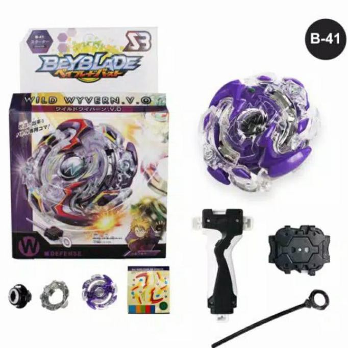 TERMURAH Bayblade Gasing Beyblade Burst Besi With Launcher - Go Shoot Gangsing - Purple Hazard Kode