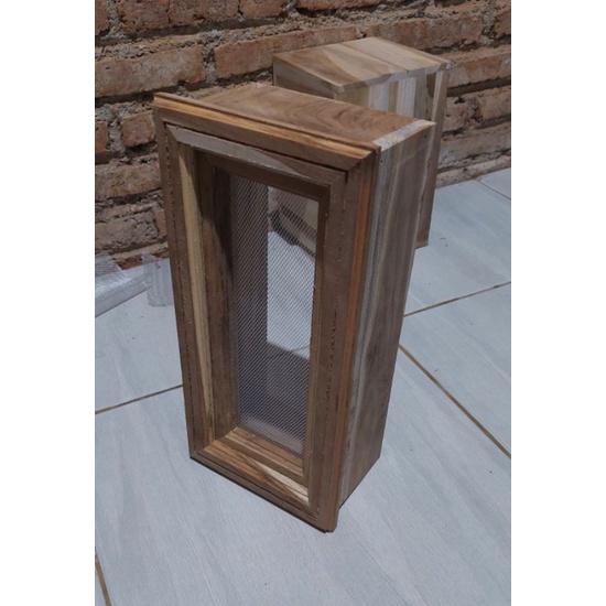 loster Minimalis kayu jati + kawat nyamuk