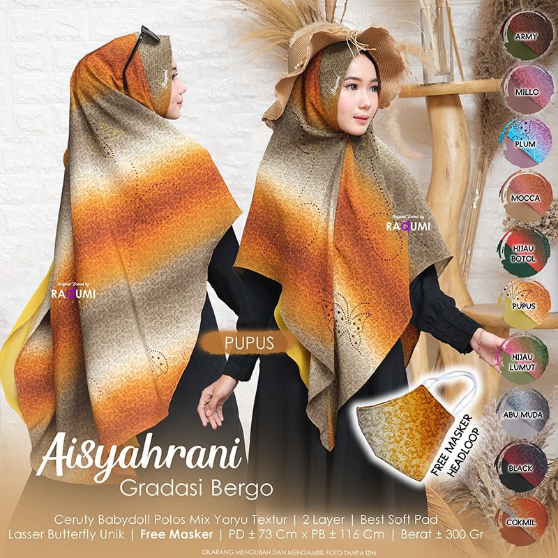 Aisyahrani gradasi Khimar by raqumi