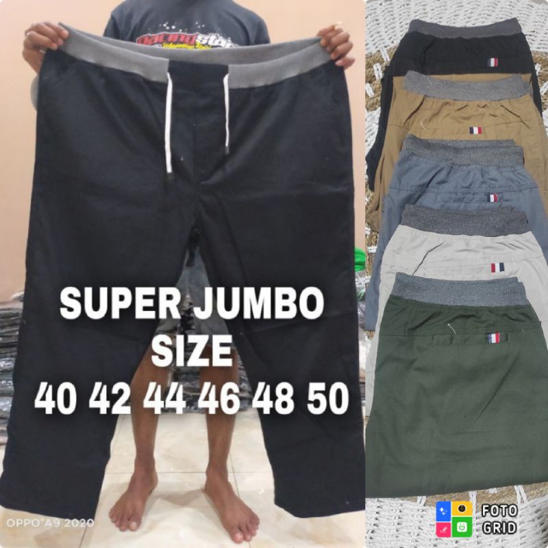 SUPER JUMBO celana panjang pria chino BIG SIZE SUPER JUMBO reguler longgar 40-50