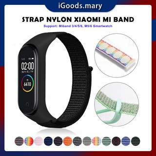 Mi Band 5 6 Gelang Olahraga Tali Nylon Strap Xiaomi Miband 3/4 Tali Nilon Velcro Band