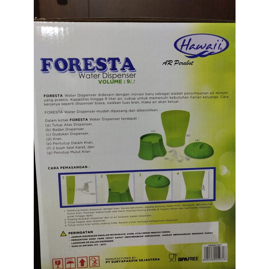 HAWAII Water Dispenser 9 Liter FORESTA 5971