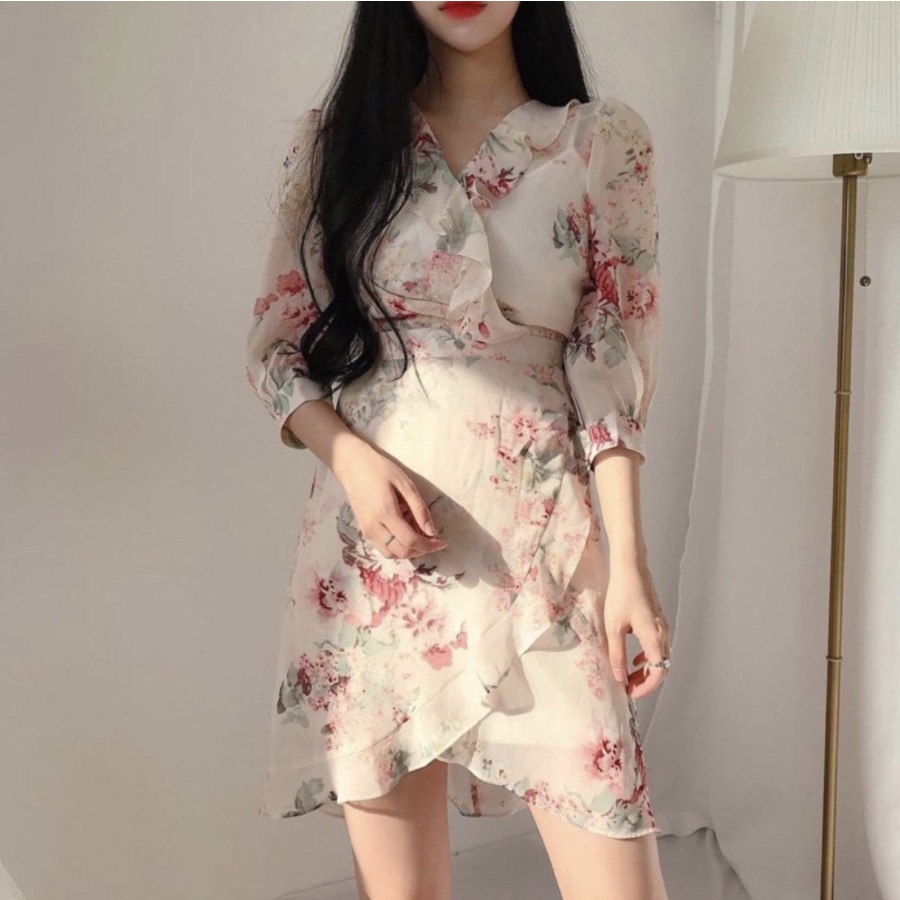 CASUAL MINI DRESS KOREAN STYLE CHIFFON PREMIUM ALL SIZE NEW COLLECTION