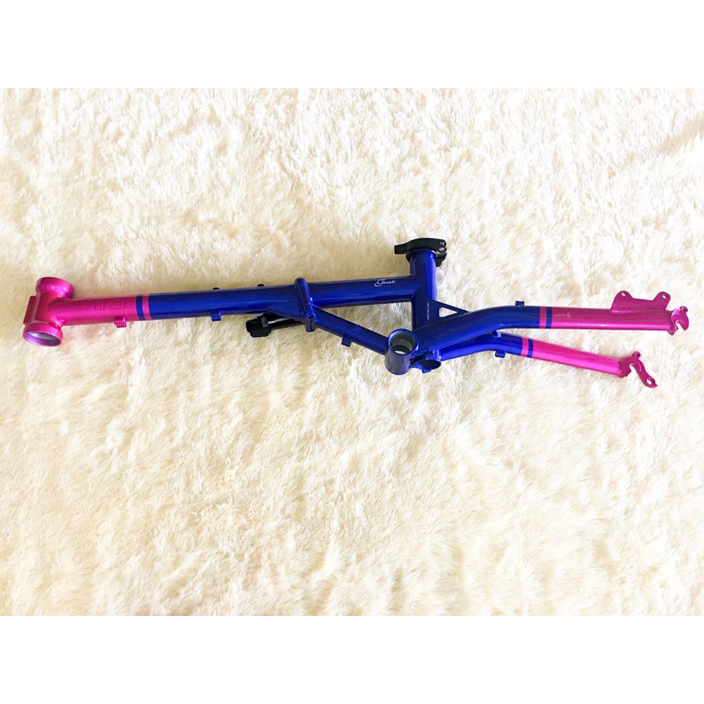 Frame Fork Fnhon Gust Wayang Antasena Discbrake Pink Biru Disc brake Db 16 inch Limited Pink Blue