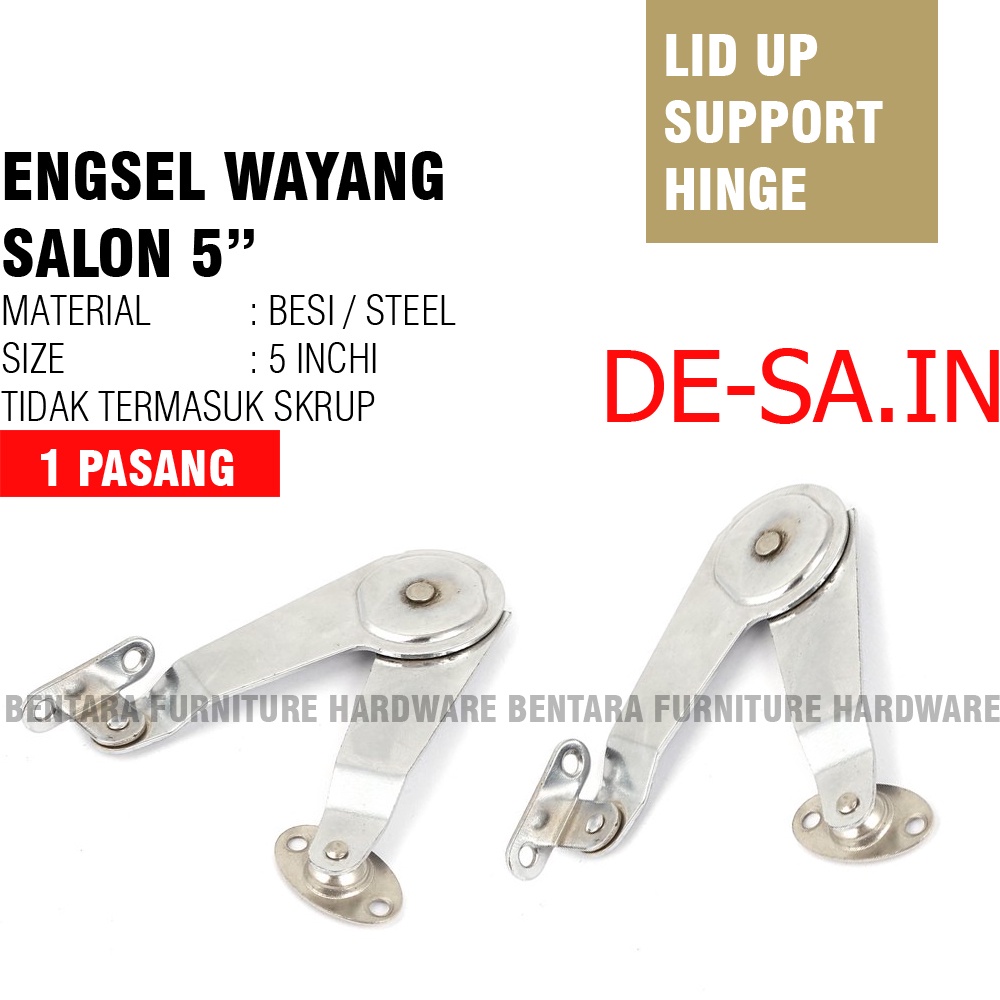 5 INCHI ENGSEL WAYANG SALON SIKUTAN KECIL - SMALL LID UP SUPPORT HINGE STAY 5&quot;