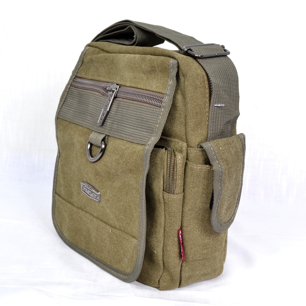 Tas Bahu Selempang Kanvas Pria Canvas Sling Bag Cruiser Pria 5 Res Import 7659-1