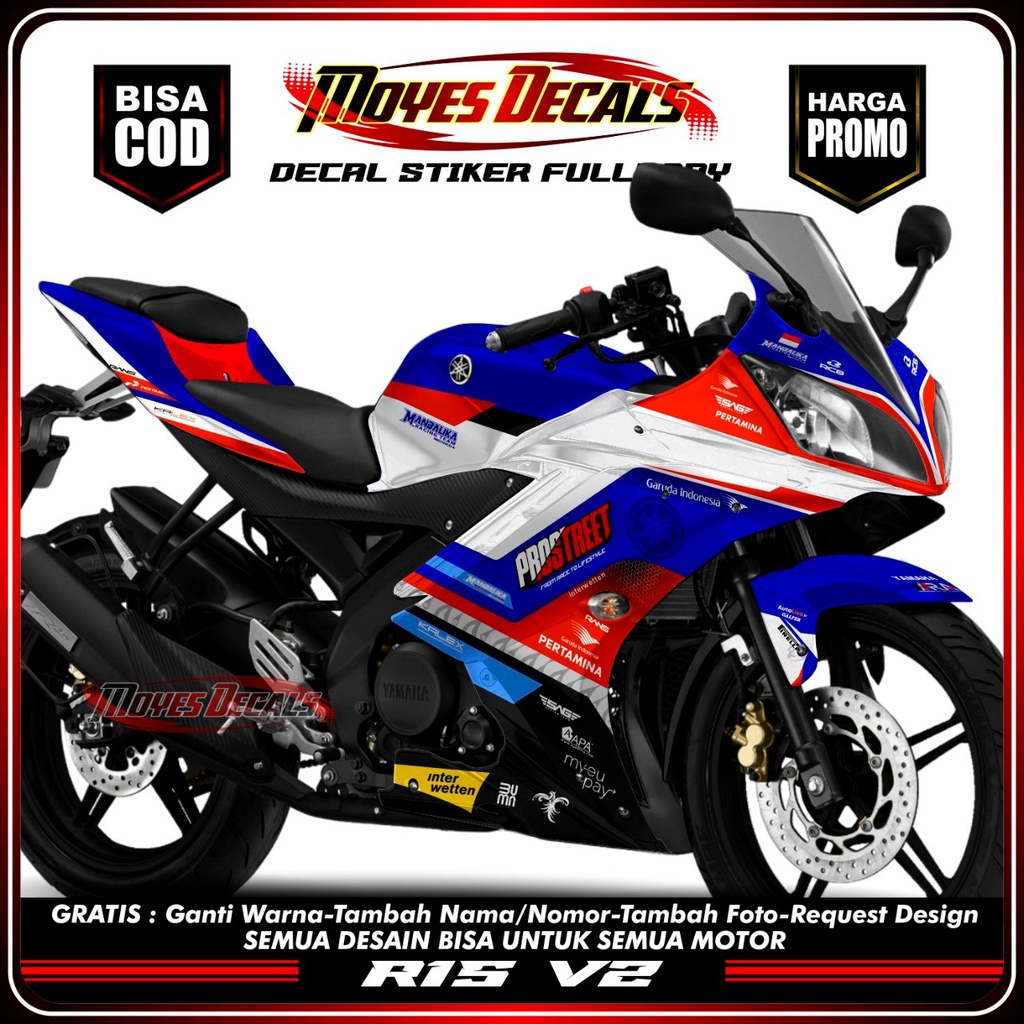 decal R15 V2 Stiker motor yamaha R15 V2 full Body stiker motor yamaha R15 V2