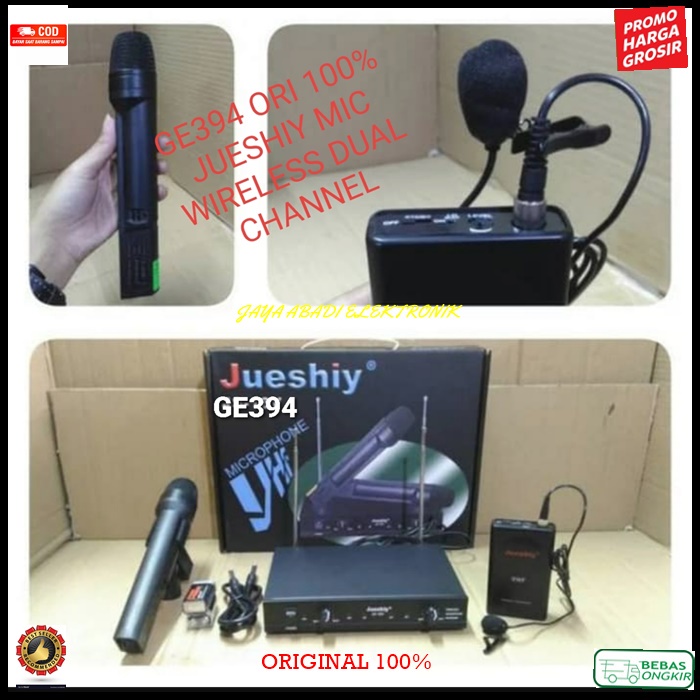 G394 ORIGINAL jueshiy Mic jepit pegang handle condesor dual mik klip on dobel wireless wireles