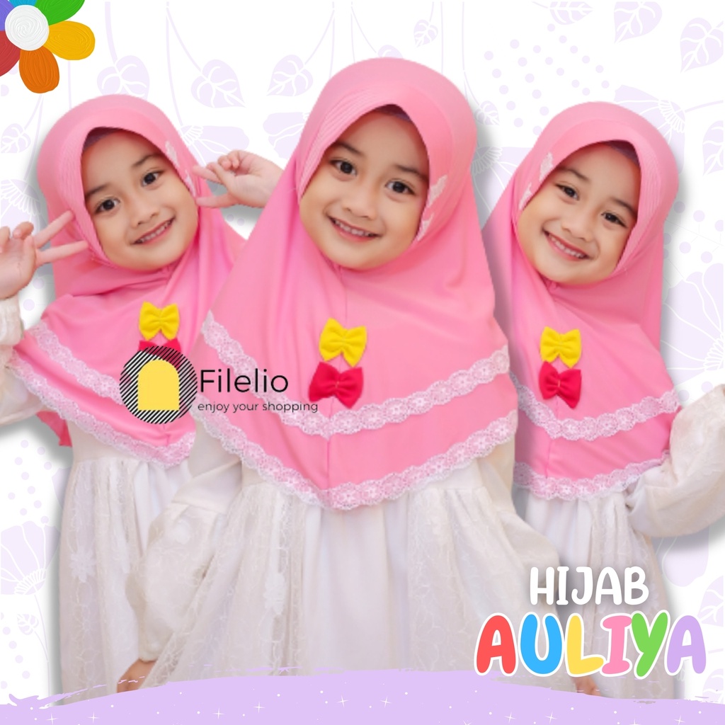 Kerudung Anak Tk Murah Auliya Pita Renda / Jilbab Anak Terbaru / Hijab Anak Murah / Fashion Anak / Kado Ultah