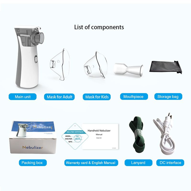 Inhaler Nebulizer Ultrasonic Portabel Alat Terapi Pernafasan Asma Mesin Uap Anak Dewasa