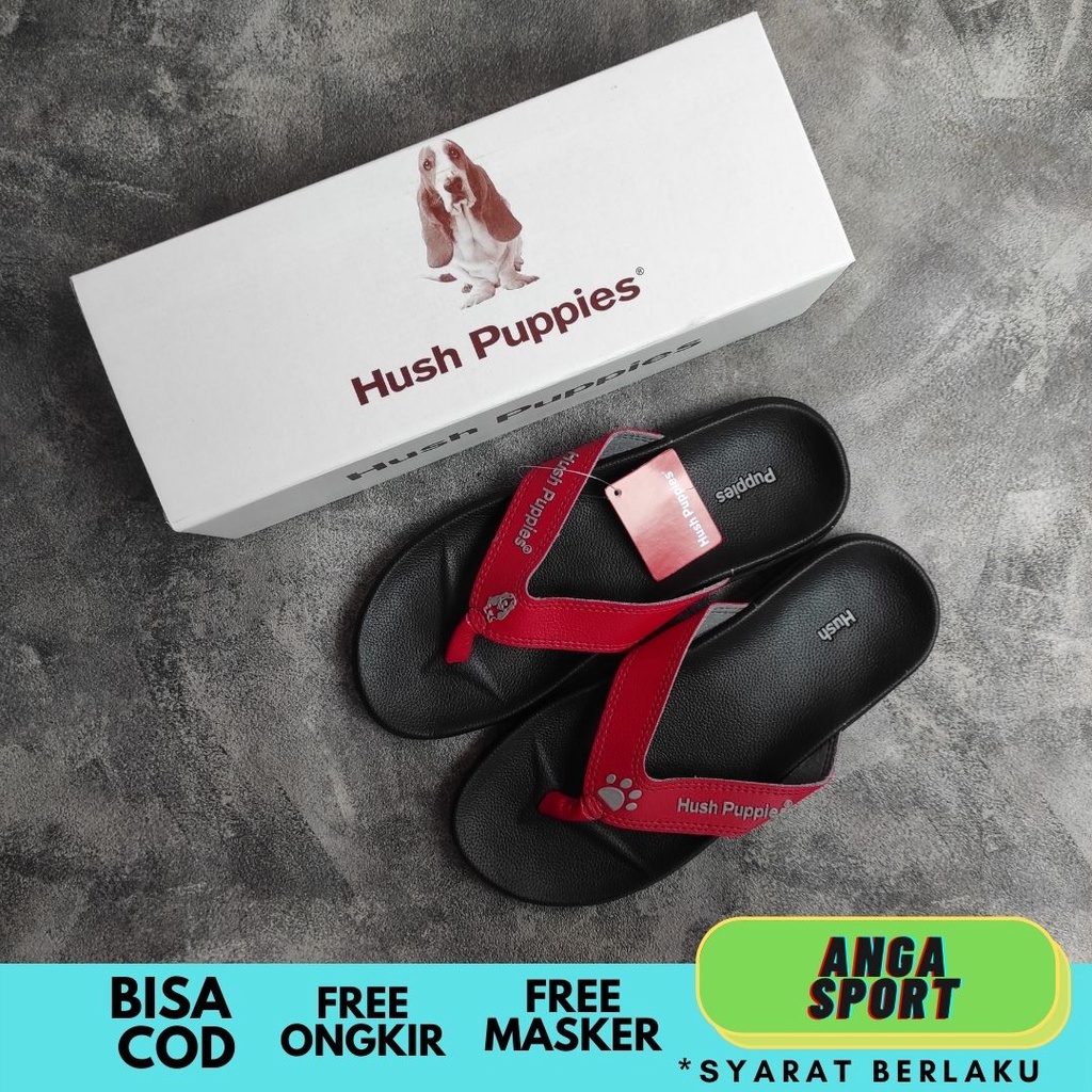 SANDAL HUSH PUPPIES JEPIT PRIA HITAM MERAH PREMIUM SIZE 39-43 / SANDAL JEPIT DEWASA KANTORAN TERMURAH / SENDAL DISTRO JEPIT RUMAHAN SANTAI KEREN