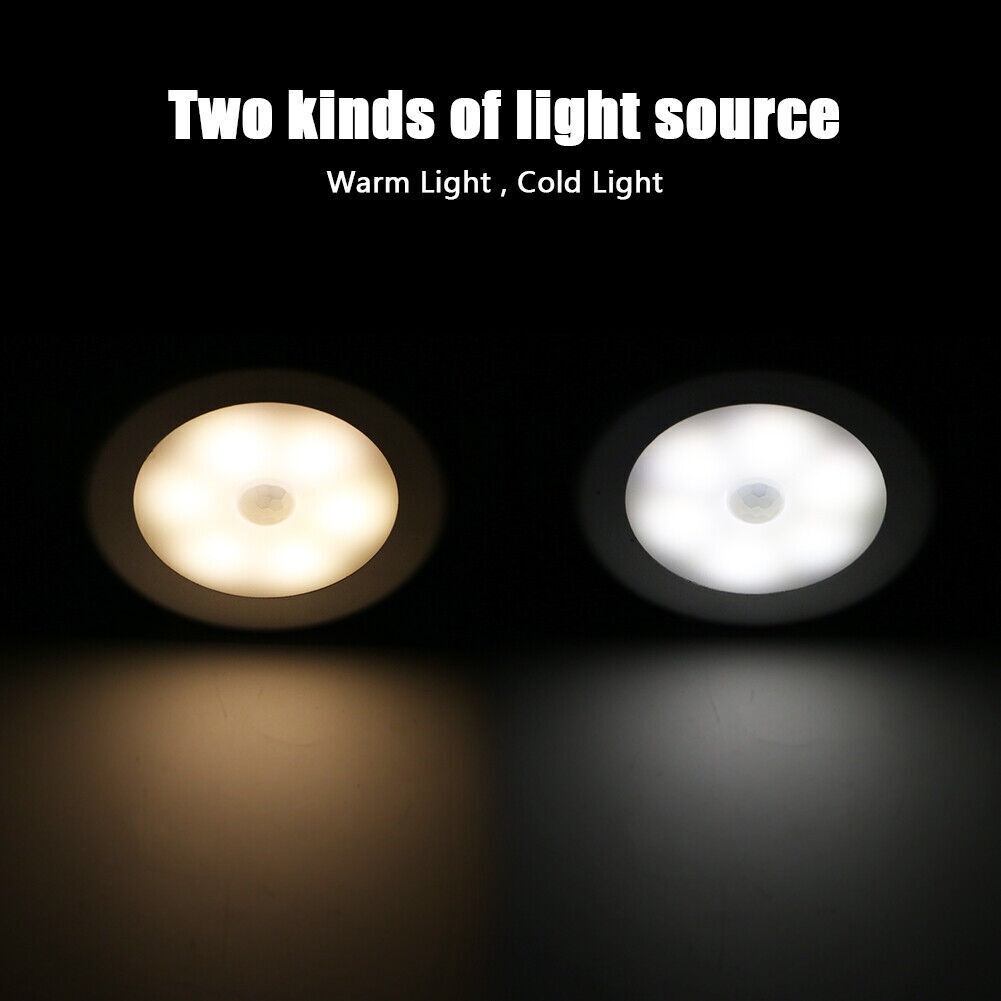 ღ 6led Induksi Lampu Malam Magnetik Hisap Lampu Led Lemari Dapur Lemari Lampu Baterai Tipe Tubuh Manusia Induksi Lampu Outdoor alat
