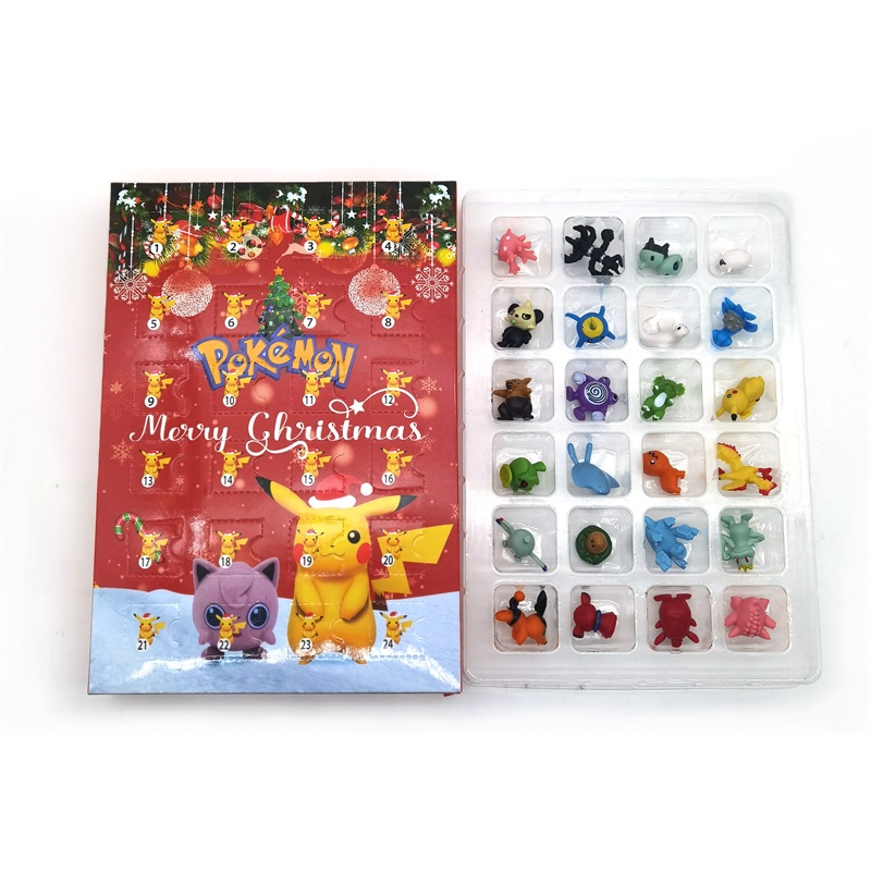 24pcs Mainan Action Figure Pokemon Advent Pikachu Dengan Kalender Untuk Natal