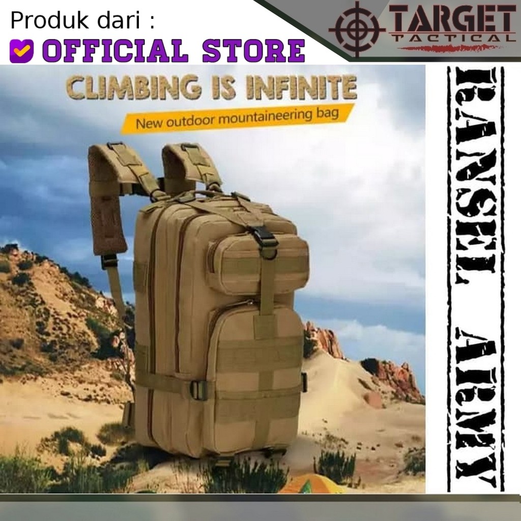 Tas Ransel Tactical Army 3P Silver Knight Import Original