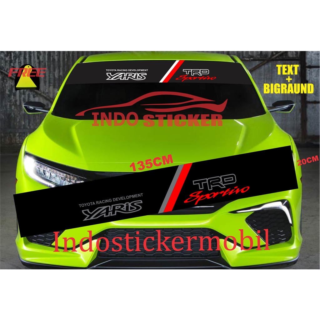 Sticker stiker kaca mobil yaris stiker kaca depan mobil toyota yaris PLUSS BLOK DASARAN