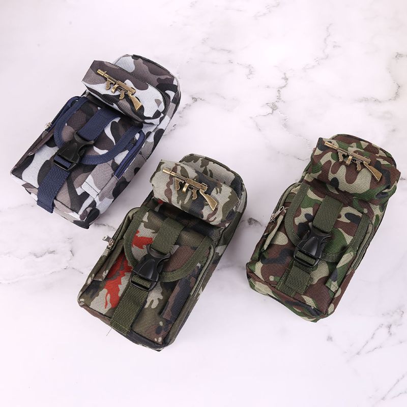 

Ongkir Gratis ya Student Camouflage Pencil Case for Boys Multifunction Large Capacity Pen Box Bag