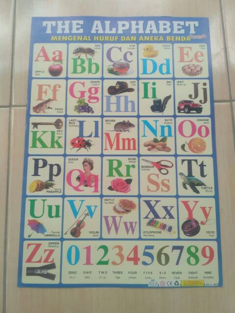 Poster Pembelajaran Mengenal huruf dan angka Edukasi anak
