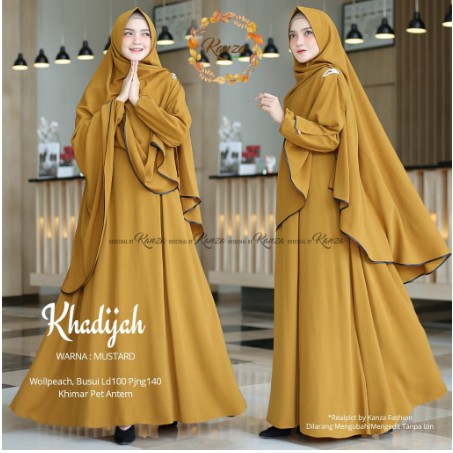 Gamis terbaru 2022 Khadijah syari free hijab/gamis syari/Dress wanita Terbaru Bahan Moscrepe jumbo s
