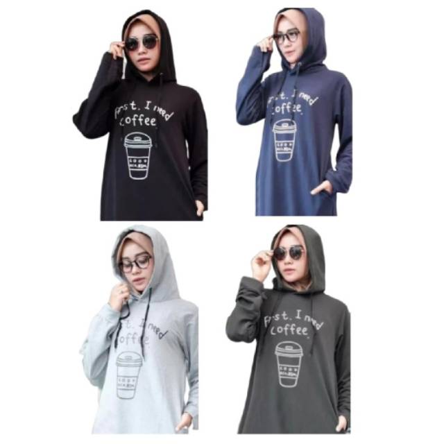 Fourfashion DRESS HODIE WANITA JUMBO COFEE