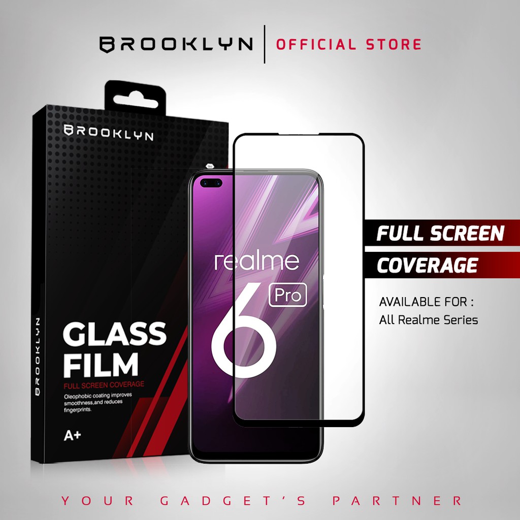 Brooklyn Tempered Glass Realme 8/6/5 Pro Full Cover Around Protection