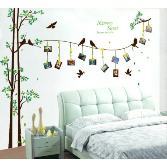 AURA - Wall Sticker Ukuran Besar - Wallstiker - Stiker Dinding - Wall Sticker Pohon Rambat Bingkai
