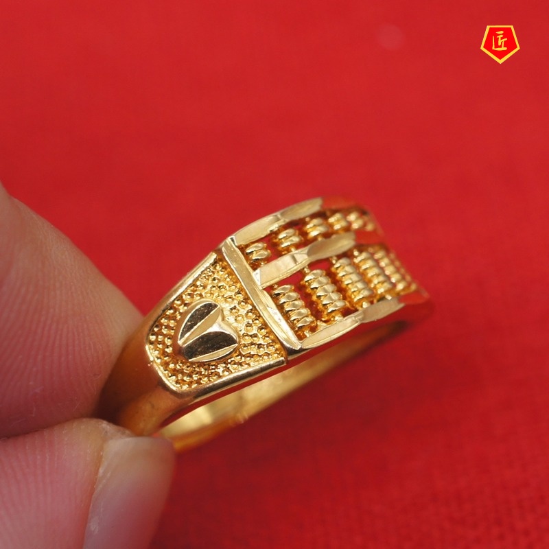 [Ready Stock]Retro Fashion Gold Abacus Ring