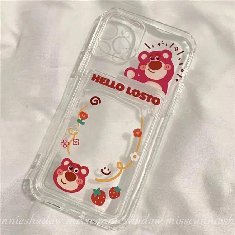 IPHONE Holder Kartu Casing Ponsel Kompatibel Untuk Iphone11Xr7 8 6s Plus X XS 13 Pro Max12 14 Pro Max SE 2020jelas Lucu Desiny Kartun Toy Story Manyo Alien Lembut TPU Shockproof Back Cover