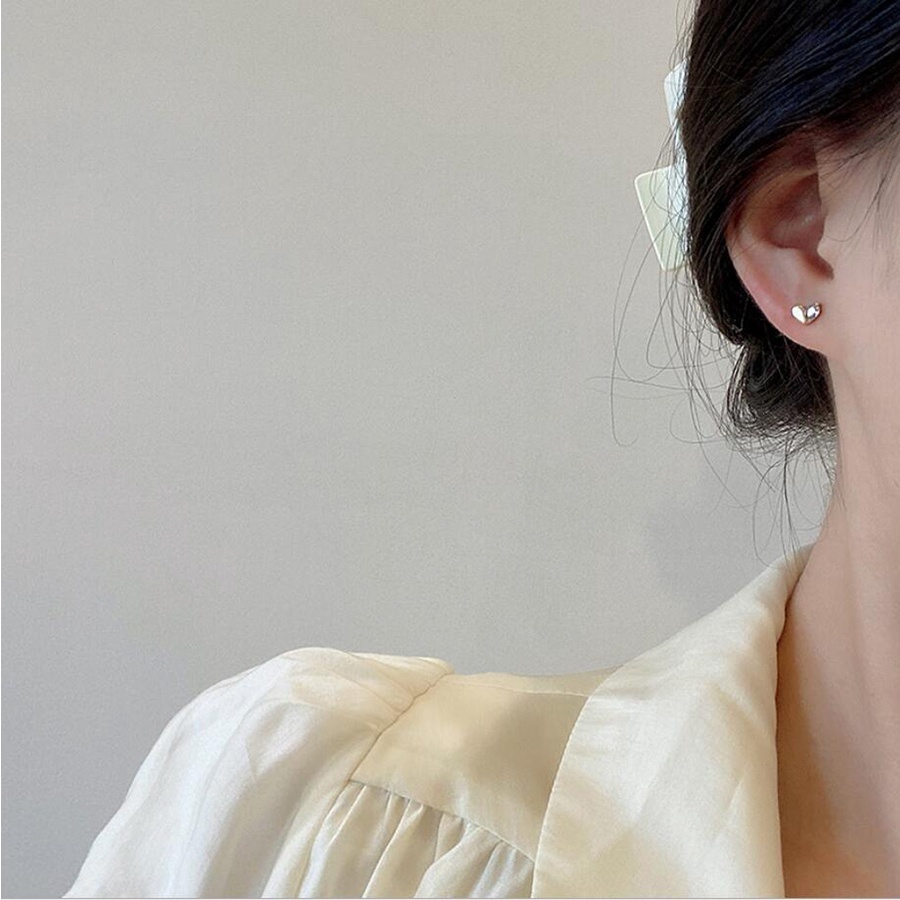 Anting Giwang Lapis Gold / Silver 925 Model Hati Dengan Kristal + Berlian Untuk Wanita