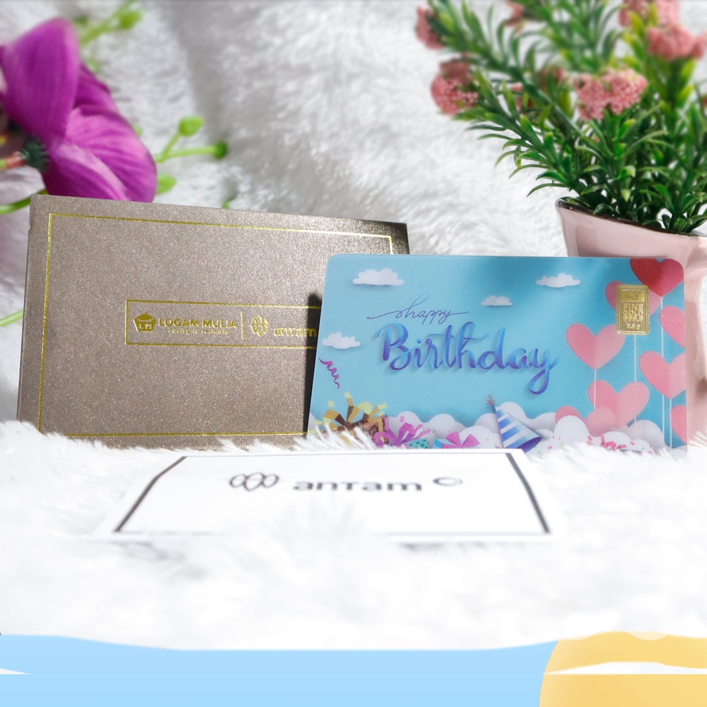 Emas Antam 0,5 Gram Gift Series - Gift Card Happy Birthday