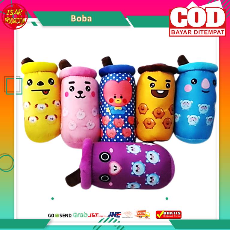 BONEKA BOBA MILK MOTIF BTS M  LED VIRAL