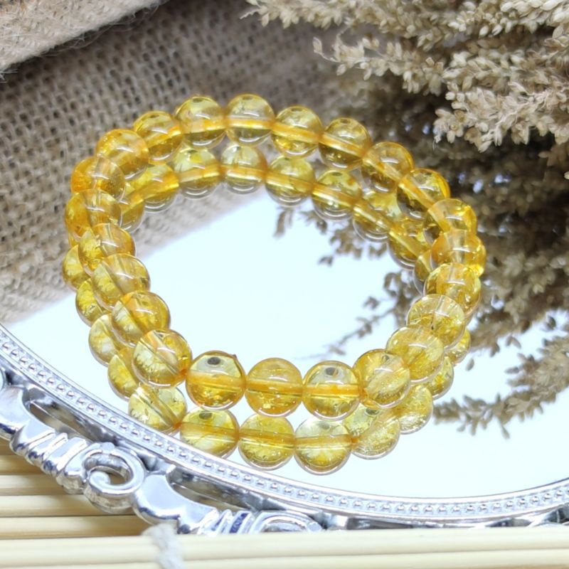 Gelang Citrine Quartz 8mm Gelang Batu Kristal Citrine Natural Original