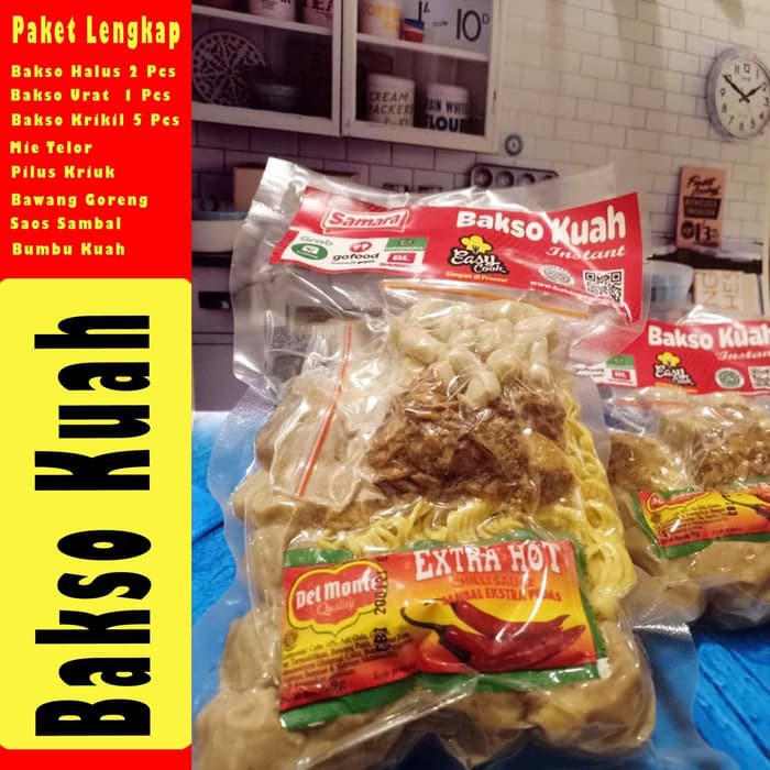 Paket Lengkap Bakso Kuah Instan Baso Sapi Siap Saji Samara Frozen